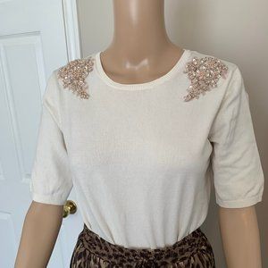 Floral, Lance and Stones Applique Sweater
